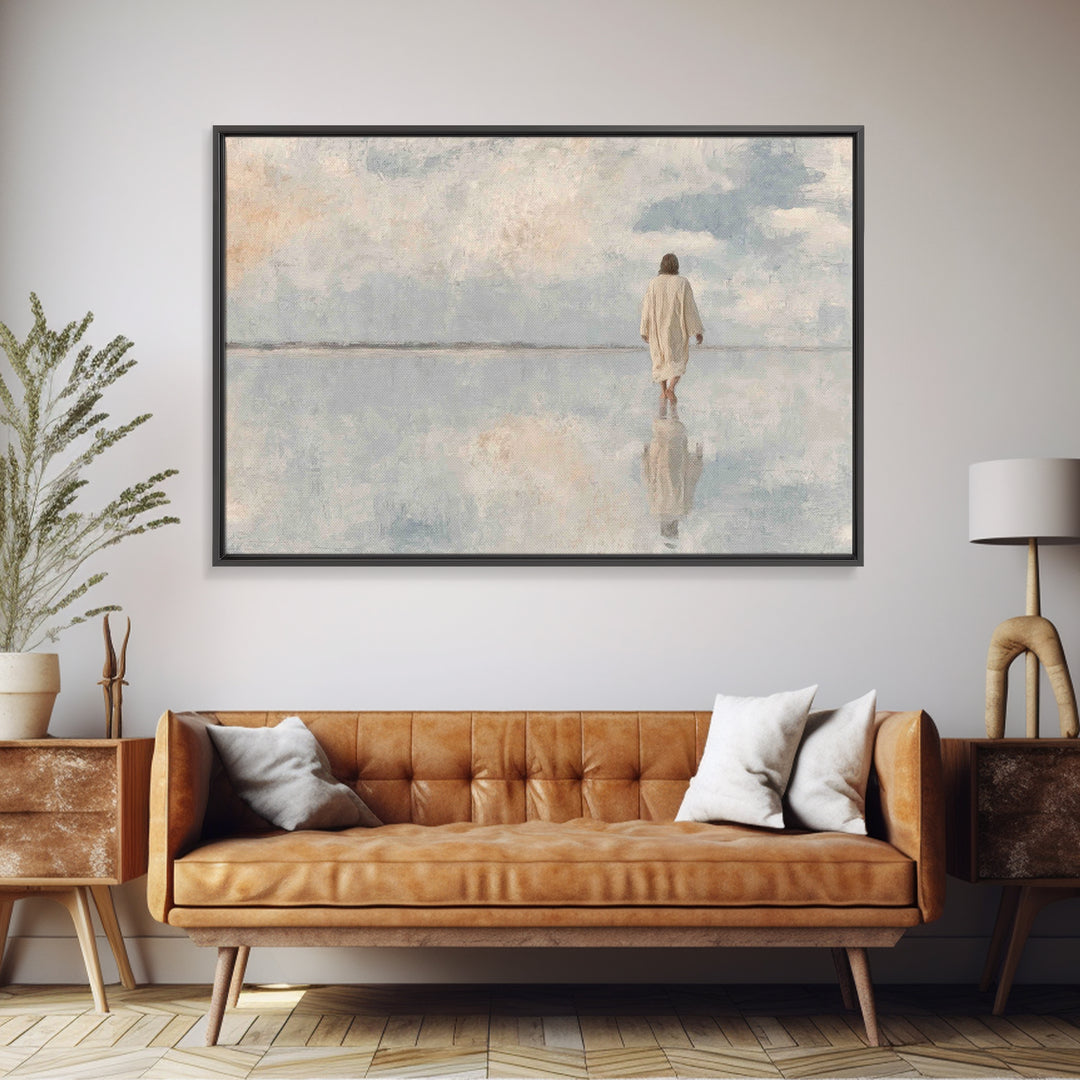 Calm Redeemer – Framed Canvas Print – Christian Art Canvas – Jesus Painting – Christian Wall Art – Modern Christian Painting – Christian Gi