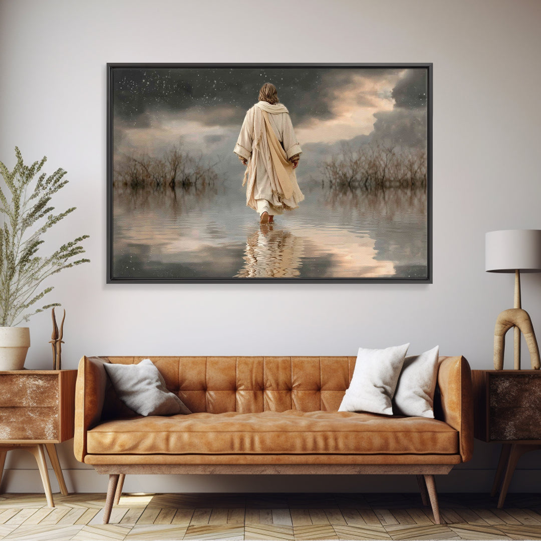 Light Of Salvation | Framed Canvas Print | Jesus Painting | Christian Art Canvas | Christian Wall Art | Modern Christian Art | Christmas Ar