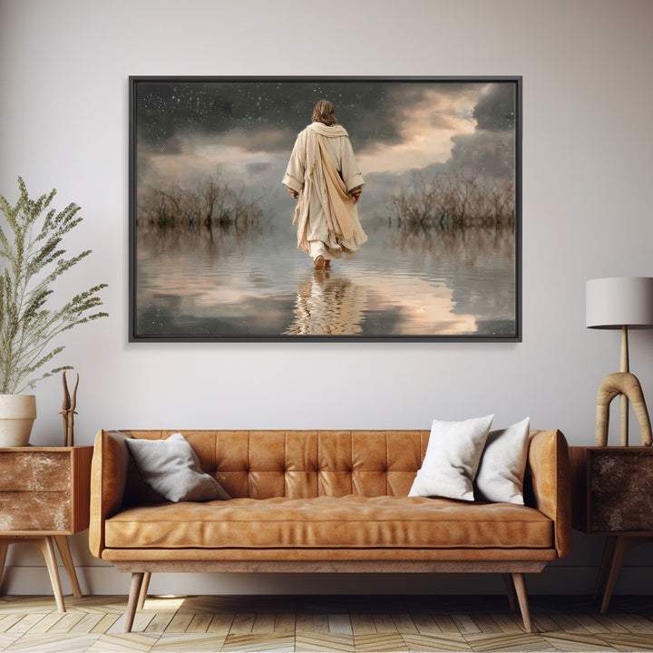 Light Of Salvation | Framed Canvas Print | Jesus Painting | Christian Art Canvas | Christian Wall Art | Modern Christian Art | Christmas Ar