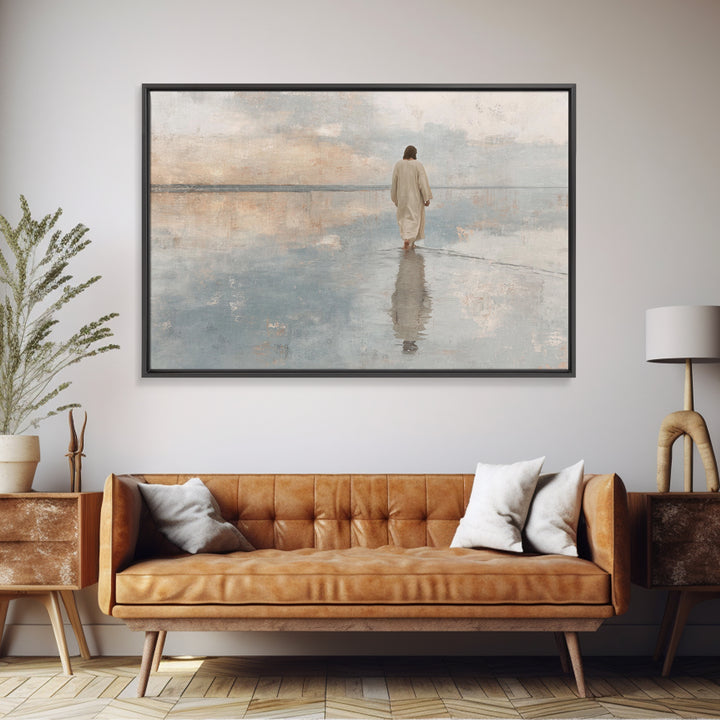Desert Peace, Framed Canvas Print, Christian Art Canvas, Jesus Painting, Subtle Christian Art, Christian Wall Art, Christian Christmas Art
