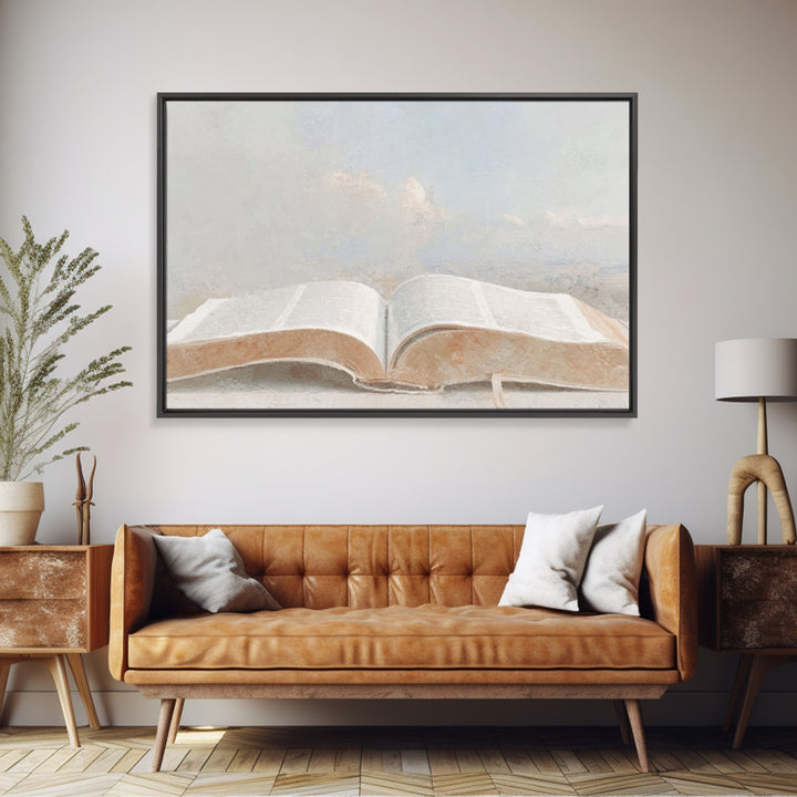 Heavenly Scripture – Framed Canvas Print – Christian Art Canvas – Christian Wall Art – Christian Painting – Christian Art Print – Christian