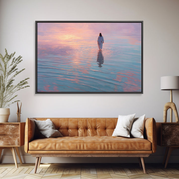 Waves Of Glory – Framed Canvas Print – Jesus Painting – Christian Art Canvas – Christian Wall Art – Modern Christian Art – Christian Decora