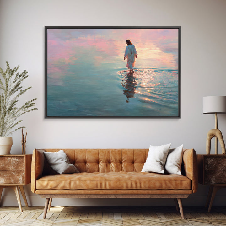Radiant Path of Peace – Framed Canvas Print – Jesus Painting – Christian Wall Art – Christian Art Canvas – Modern Christian Art – Christian