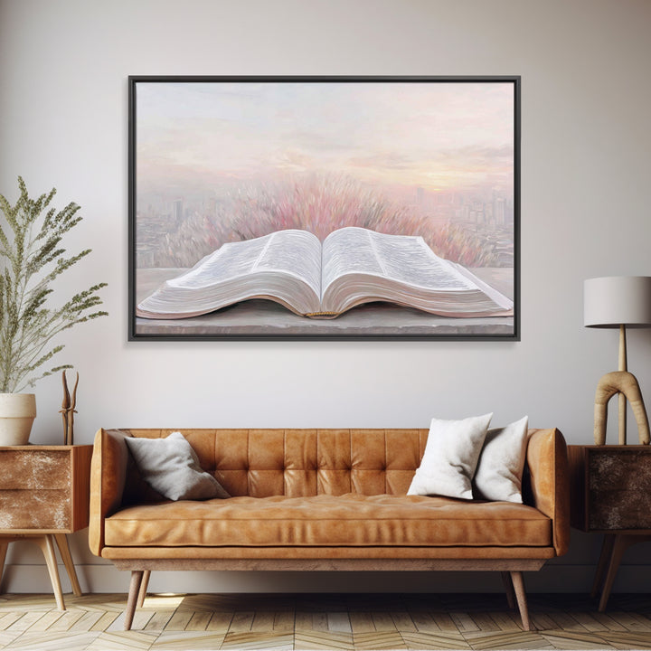Sunrise Scripture – Framed Canvas Print – Christian Wall Art – Christian Art Canvas – Christian Painting – Christian Art Print – Subtle Chr