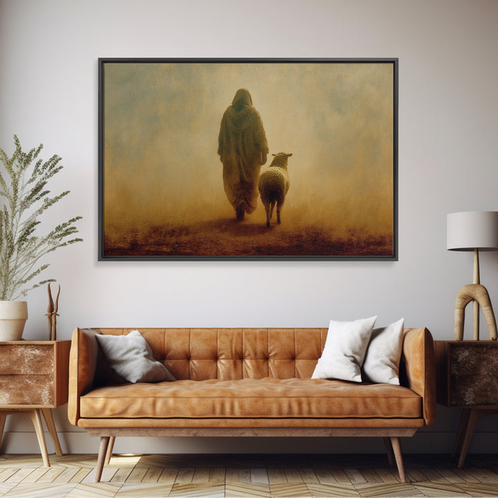 Guiding Mercy, Framed Canvas Print, Christian Wall Art, Jesus Painting Canvas, Modern Christian Art, Christian Christmas Art, Large Christi