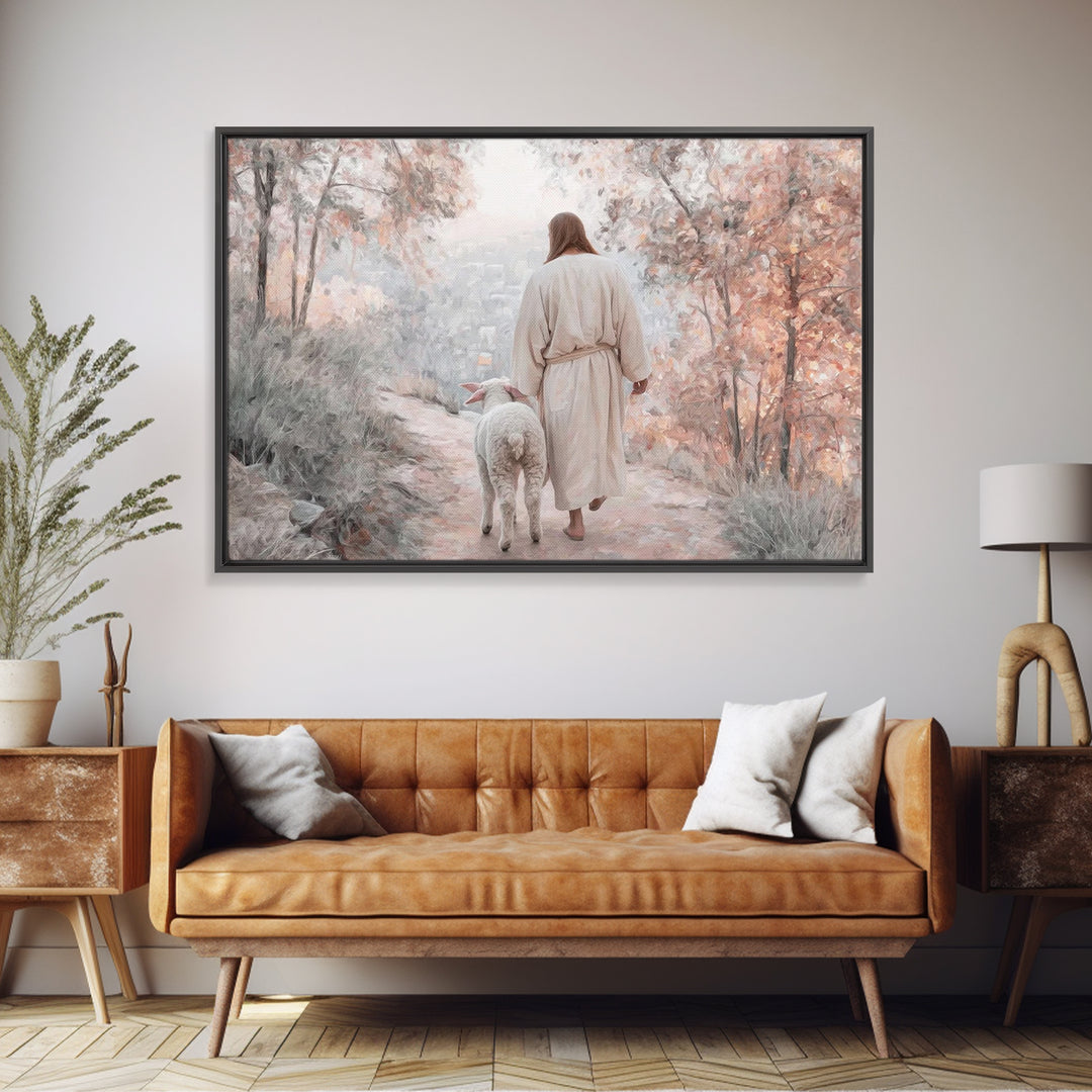 Autumn Grace | Framed Canvas Print | Christian Art Canvas | Jesus Painting | Christian Wall Art | Unique Christian Art | Christian Christma