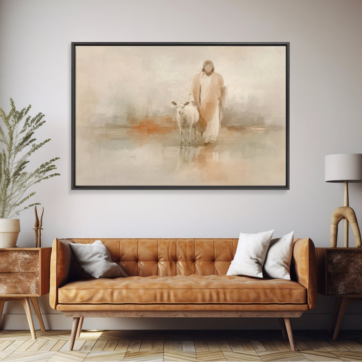 Still Waters, Framed Canvas Print, Christian Art Canvas, Jesus Painting, Subtle Christian Art, Christian Decorations, Christian Art Prints
