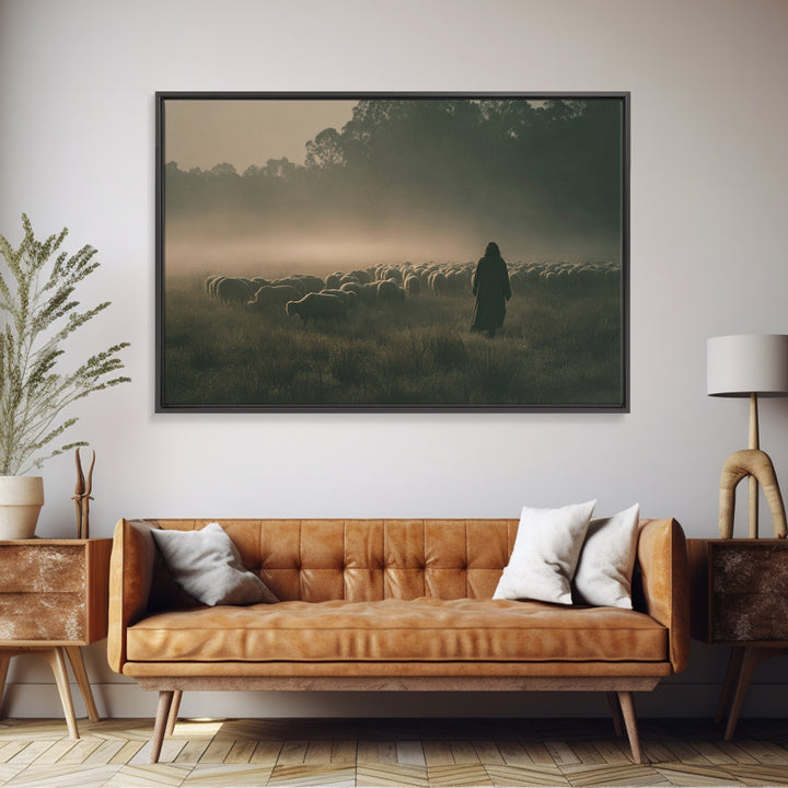 Misty Promise | Framed Canvas Print | Christian Wall Art | Christian Art Canvas | Jesus Painting | Modern Christian Art | Christian Christm