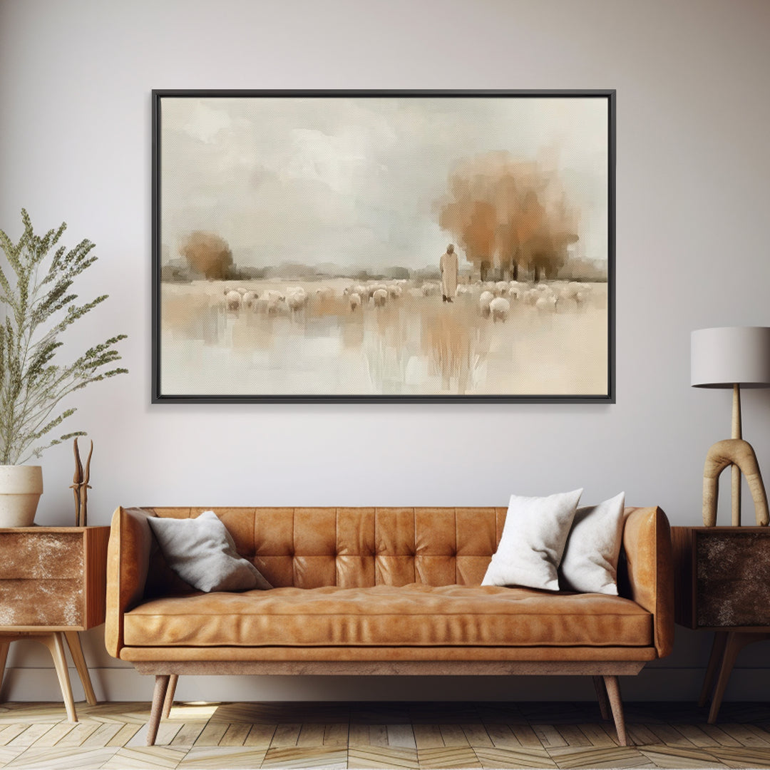 Mountain Light – Framed Canvas Print – Christian Art Canvas – Jesus Painting – Modern Christian Art – Christian Wall Art – Christmas Art Wo