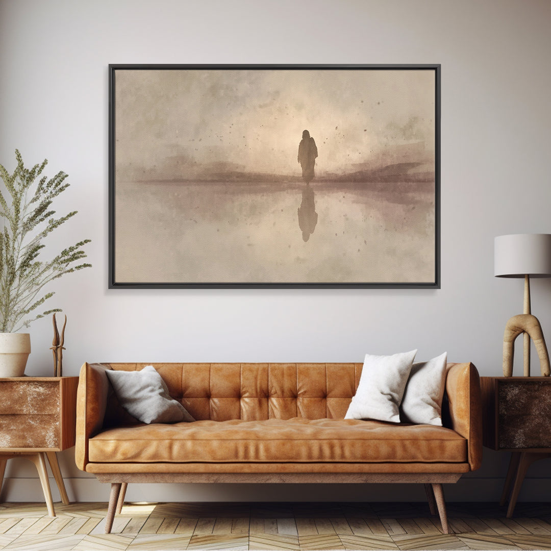 Sacred Silence, Framed Canvas Print, Christian Art Canvas, Jesus Painting, Moody Christian Art, Christian Paintings, Christian Christmas De