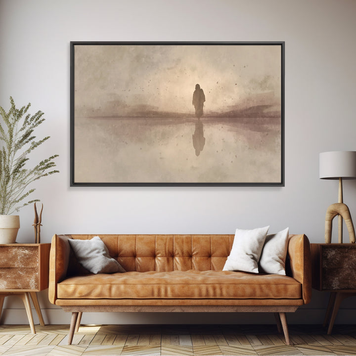 Sacred Silence, Framed Canvas Print, Christian Art Canvas, Jesus Painting, Moody Christian Art, Christian Paintings, Christian Christmas De
