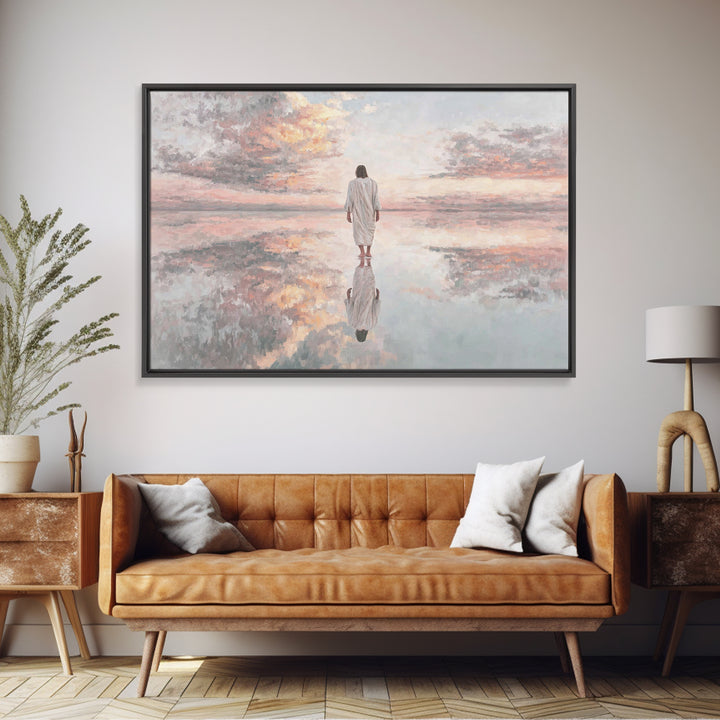 Heaven’s Reflection – Framed Canvas Print – Christian Art Canvas – Jesus Art Print – Christian Wall Art – Modern Christian Art – Christmas
