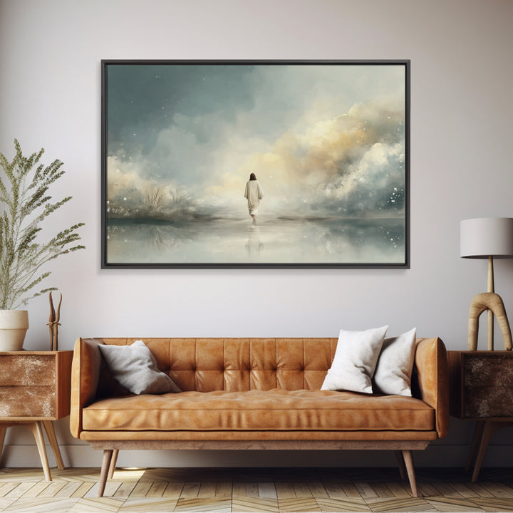 Twilight Grace, Framed Canvas Print, Christian Art Canvas, Jesus Painting, Christian Wall Art, Modern Christian Painting, Christian Gift Id