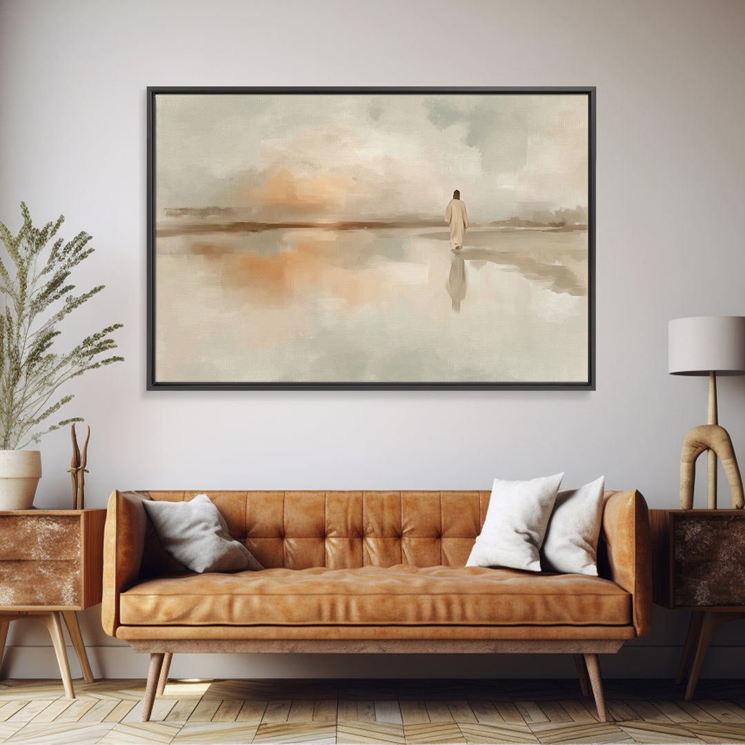 Dawn Of Mercy, Framed Canvas Print, Christian Art Print, Minimalist Christian Art, Jesus Painting, Subtle Christian Art, Christian Wall Art