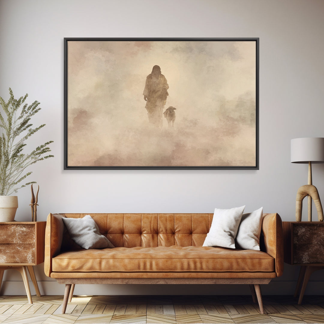 Mists Of Comfort – Framed Canvas Print – Christian Art Painting – Jesus Wall Art – Moody Christian Art – Christian Art Canvas – Large Chris