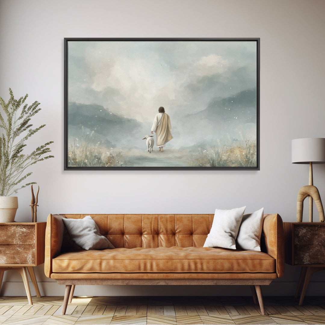 Mountain Haven Grace – Framed Canvas Print – Christian Art Canvas – Jesus Painting – Subtle Christian Art – Christian Wall Art – Christmas