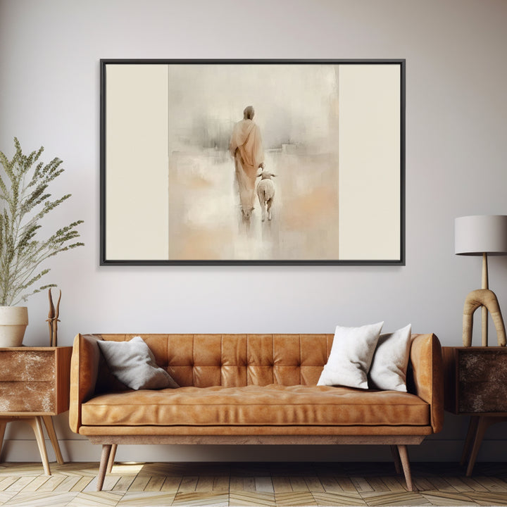 Path Of Mercy | Framed Canvas Print | Christian Art Canvas | Jesus Painting | Minimalist Christian Art | Christian Wall Art | Modern Christ