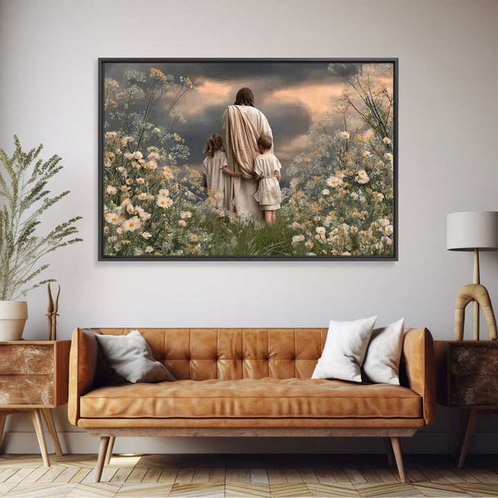 Garden Of Hope, Framed Canvas Print, Christian Art Canvas, Jesus Painting, Christian Wall Art, Christian Art Print, Christian Decorations,