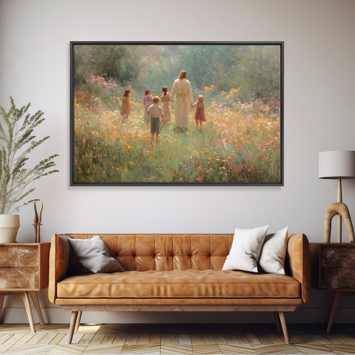 Children Of Light, Framed Canvas Print, Christian Art Canvas, Jesus Painting, Modern Christian Art, Christian Wall Art, Christian Christmas