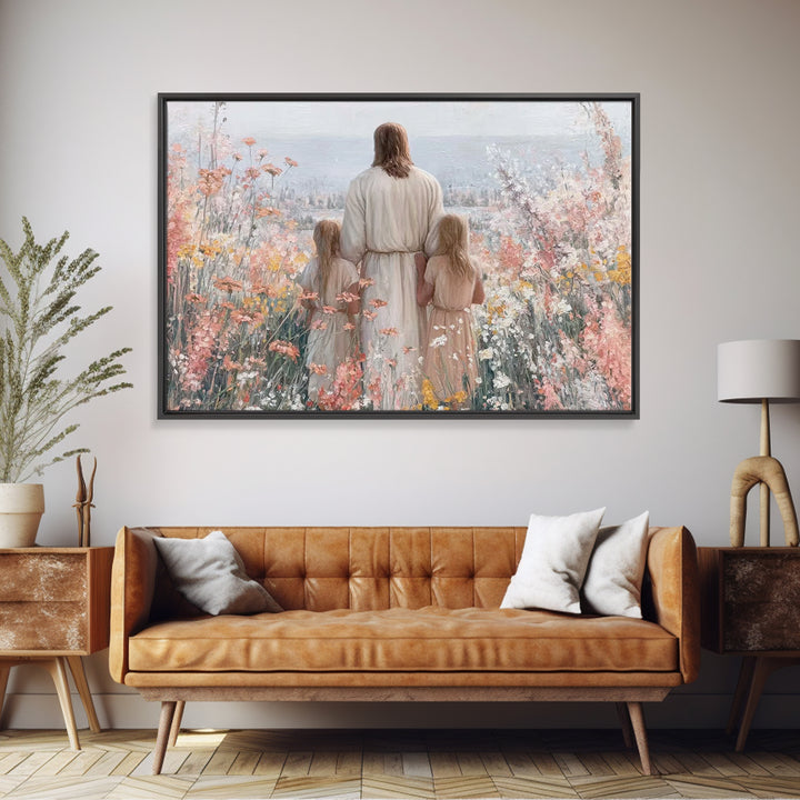 Valley Of Peace | Framed Canvas Print | Christian Wall Art | Jesus Painting | Christian Art Canvas | Christian Art Gift | Subtle Christian