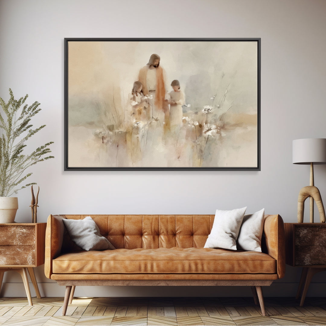 Blooming Promise – Framed Canvas Print – Christian Art Canvas – Jesus Painting – Christian Wall Art – Modern Christian Painting – Christian
