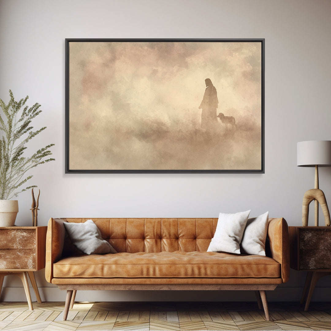 Silent Grace – Framed Canvas Print – Jesus Painting – Christian Art Print – Christian Wall Art – Subtle Christian Art – Christmas Art