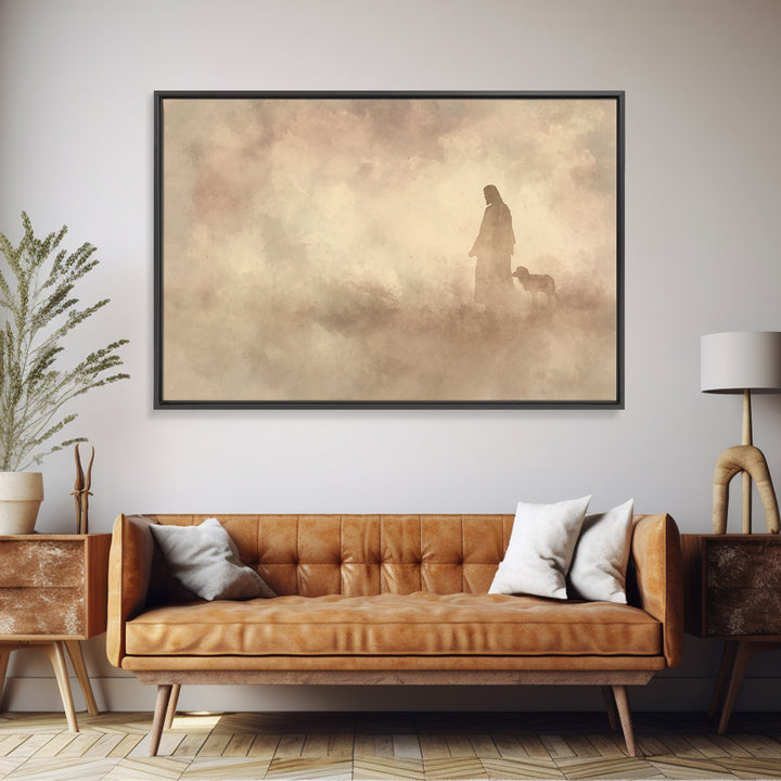 Silent Grace – Framed Canvas Print – Jesus Painting – Christian Art Print – Christian Wall Art – Subtle Christian Art – Christmas Art