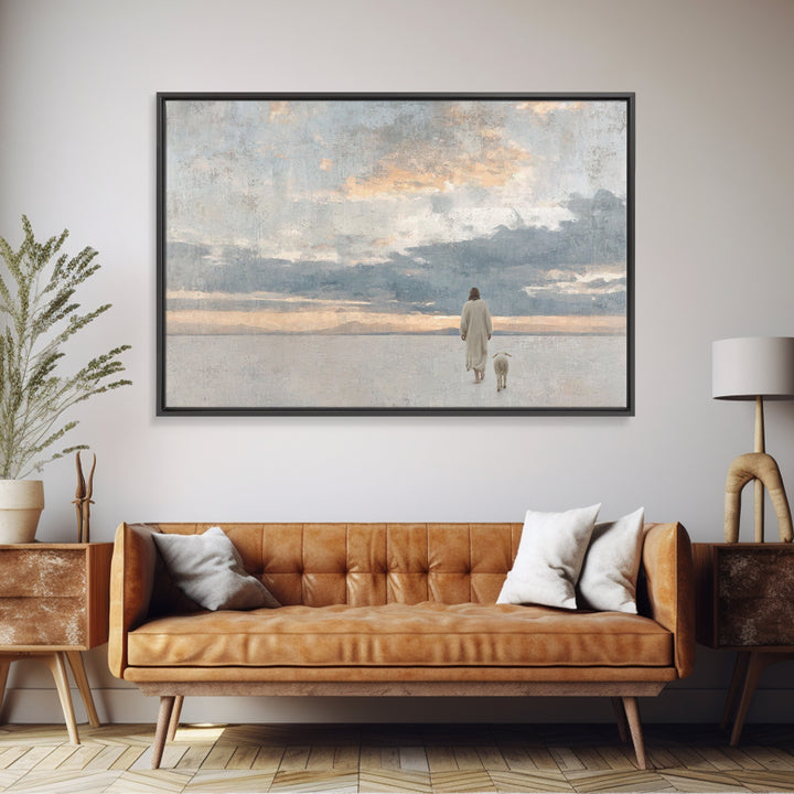 Eternal Horizon – Framed Canvas Print – Modern Christian Art – Christian Art Canvas – Jesus Painting – Christian Decoration – Christmas Art