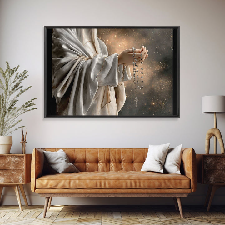 Hands Of Devotion – Framed Canvas Print – Christian Painting – Christian Art Canvas – Christian Wall Art – Christian Art Print – Vintage Ch
