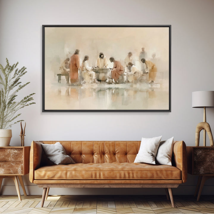 Sacred Fellowship, Framed Canvas Print, Christian Art Canvas, Jesus Painting, Christian Wall Art, Subtle Christian Art, Christian Gift Idea