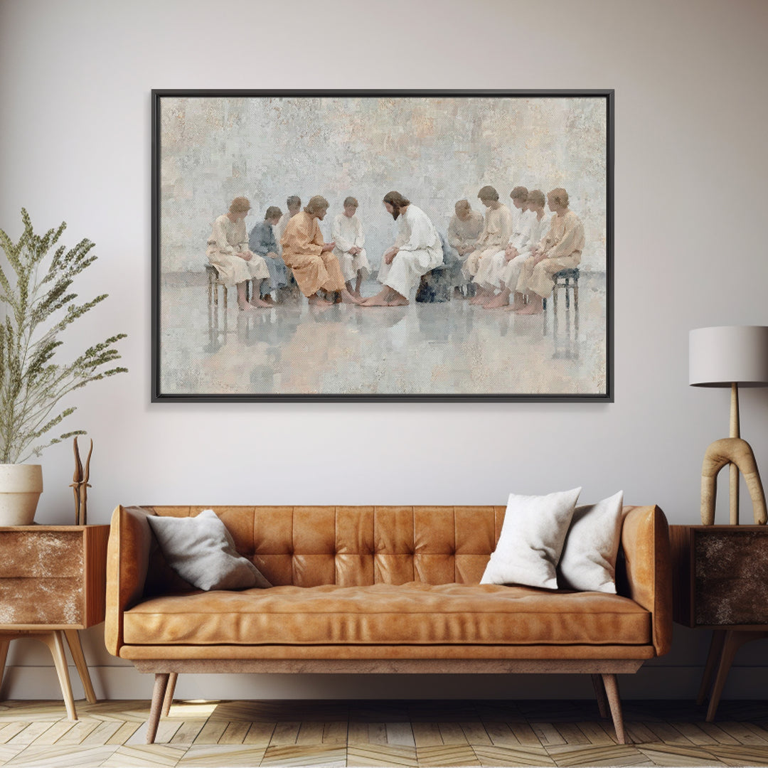 Serving Light, Framed Canvas Print, Christian Art Canvas, Jesus Painting Canvas, Christian Art Print, Modern Christian Art, Christian Gift