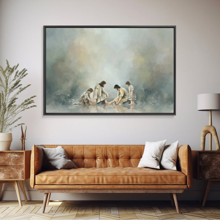 Shoreline Mercy – Framed Canvas Print – Jesus Wall Art – Christian Art Canvas – Christian Painting – Christian Gift Ideas – Christian Decor