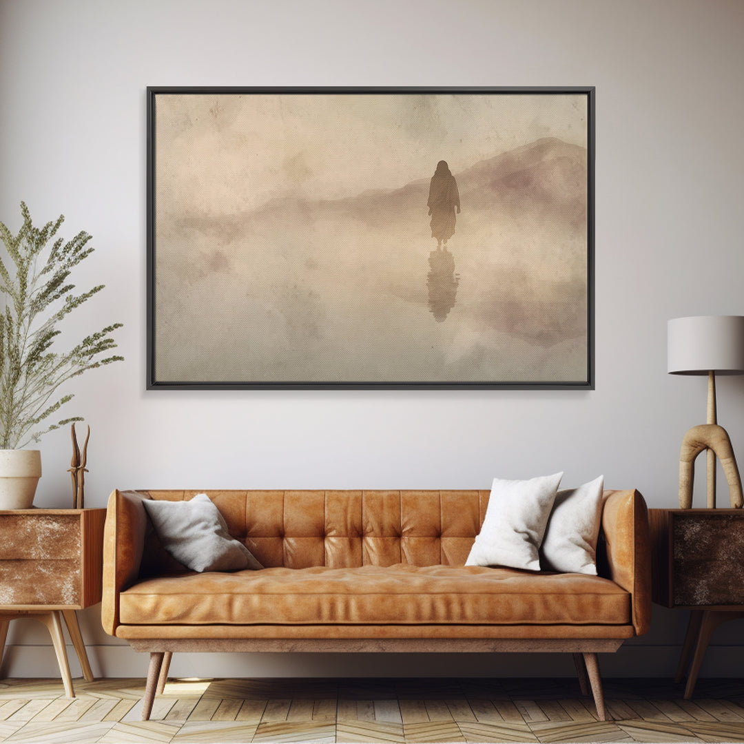 Desert Morn Hope | Framed Canvas Print | Christian Art Canvas | Christian Wall Art | Jesus Painting | Abstract Christian Art | Christian Ar