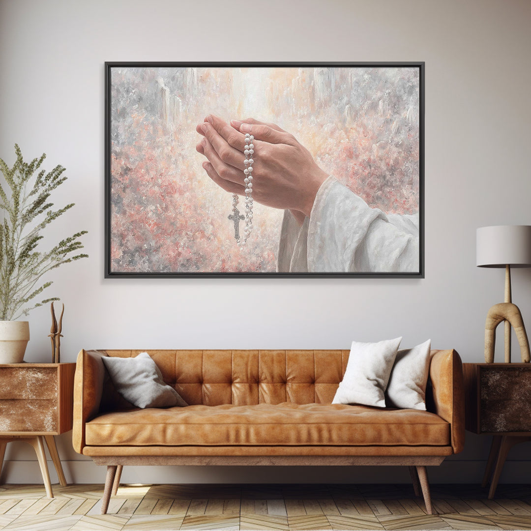 Light Of Prayer – Framed Canvas Print – Christian Wall Art – Christian Art Canvas – Christian Painting – Christian Gift Ideas – Modern Chri