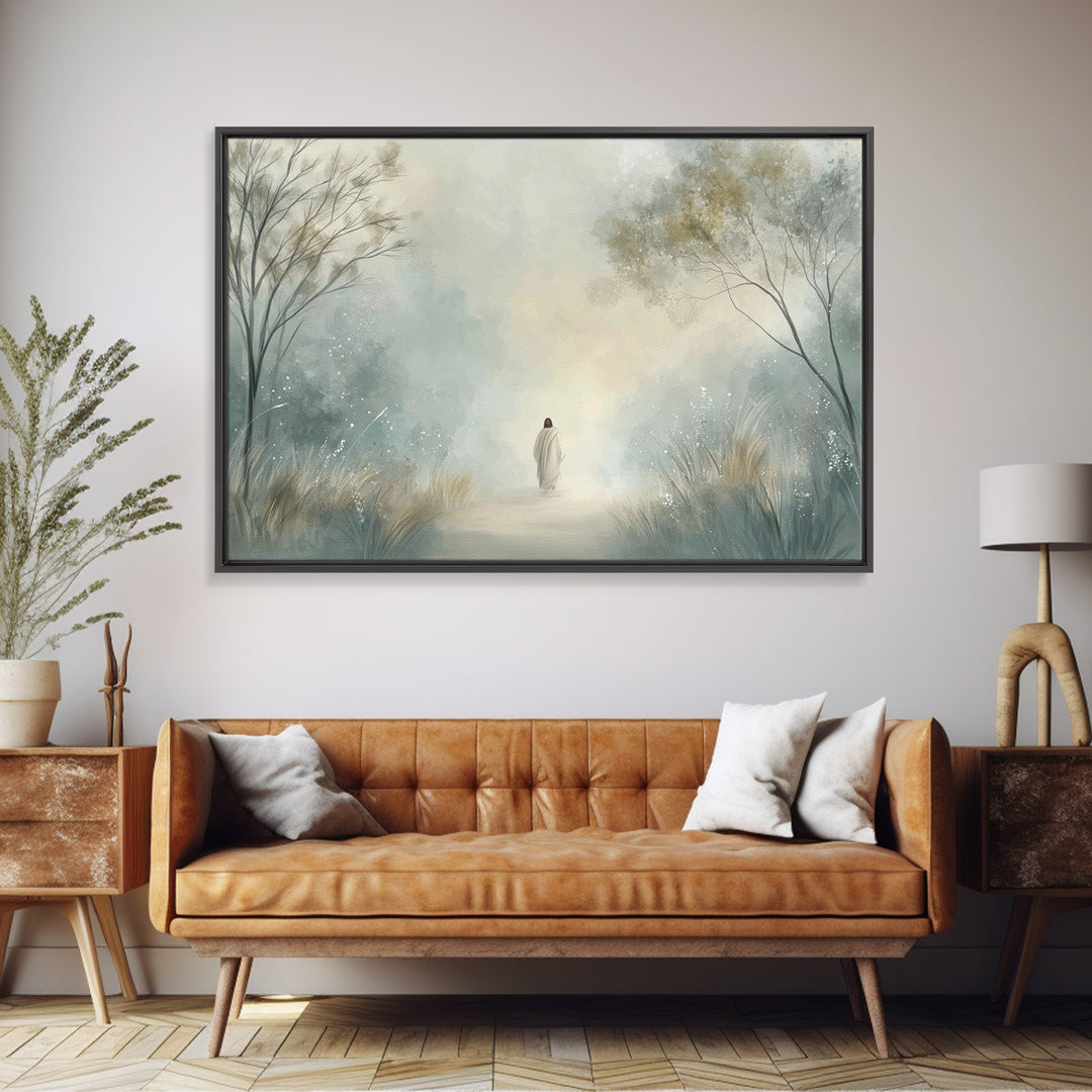 Heavenly Walk Mist – Framed Canvas Print – Christian Art Canvas – Christian Decor – Christian Wall Art – Christian Gift Ideas – Jesus Paint