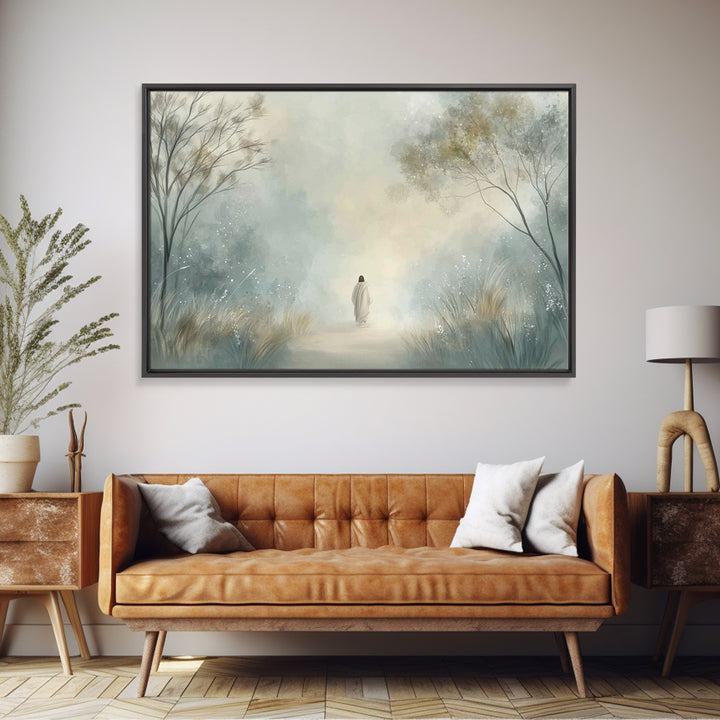 Heavenly Walk Mist – Framed Canvas Print – Christian Art Canvas – Christian Decor – Christian Wall Art – Christian Gift Ideas – Jesus Paint