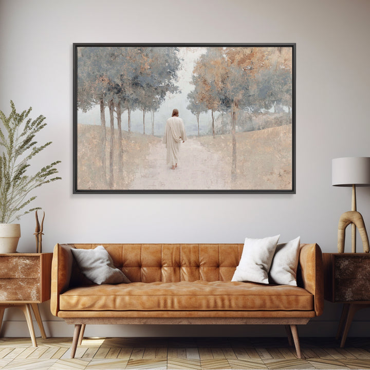 Peaceful Orchard Path – Framed Canvas Print – Christian Gift Ideas – Christian Wall Art – Christian Decor – Jesus Painting – Christian Art