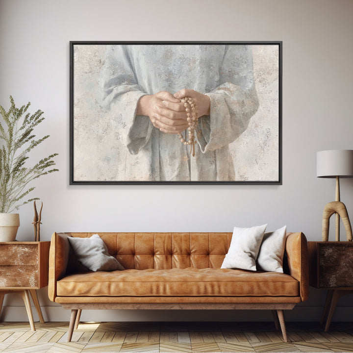 Graceful Stillness | Framed Canvas Print | Christian Art Canvas | Minimalist Christian Art | Christian Wall Art | Modern Christian Painting