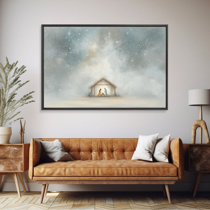 Holy Night Star – Framed Canvas Print – Christmas Art – Christian Christmas Art – Christmas Canvas Wall Art – Christian Wall Art – Christia