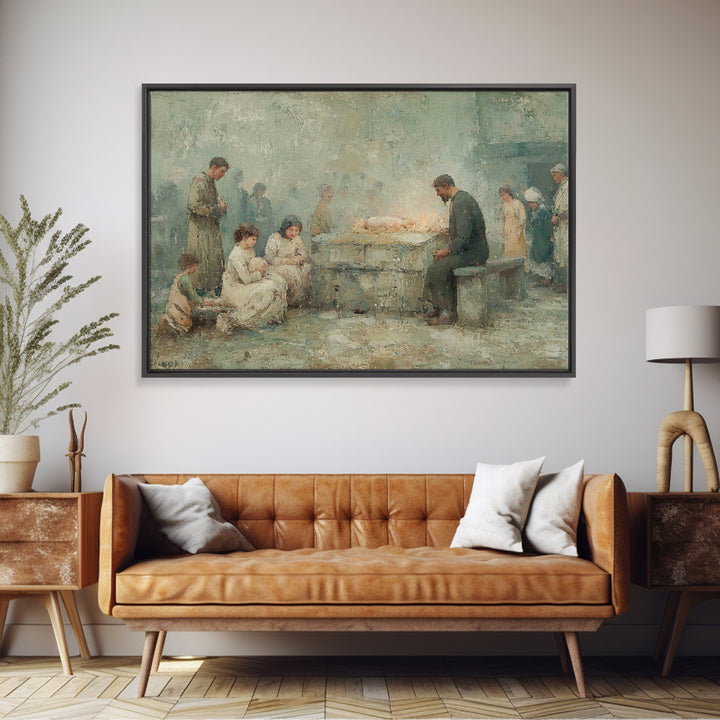 Humble Manger Hope – Framed Canvas Print – Christian Art Canvas – Christian Wall Art – Christian Christmas Art – Christian Gift Ideas – Vin