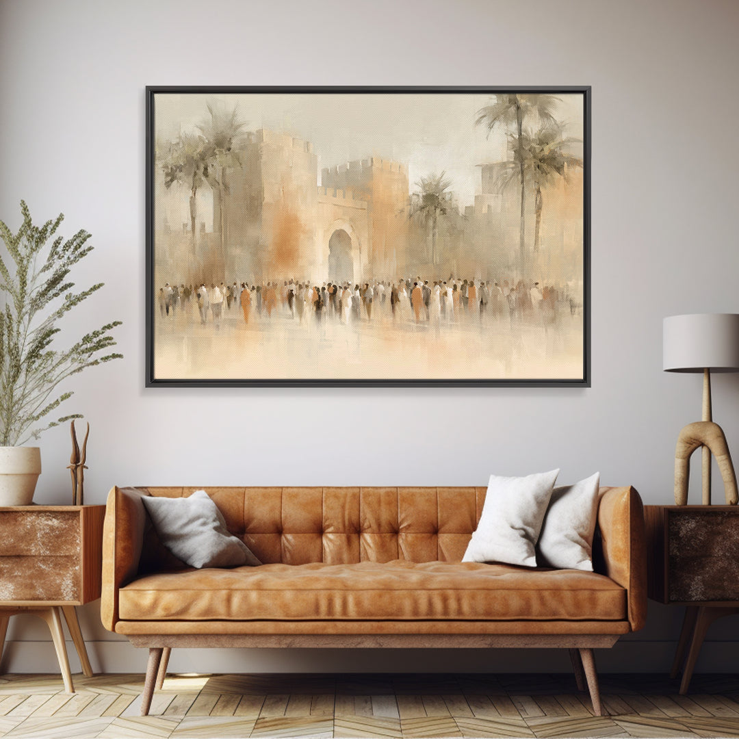 Jerusalem Gate Dawn – Framed Canvas Print – Christian Art Canvas – Christian Wall Art – Christian Art – Christian Gift Ideas – Subtle Chris
