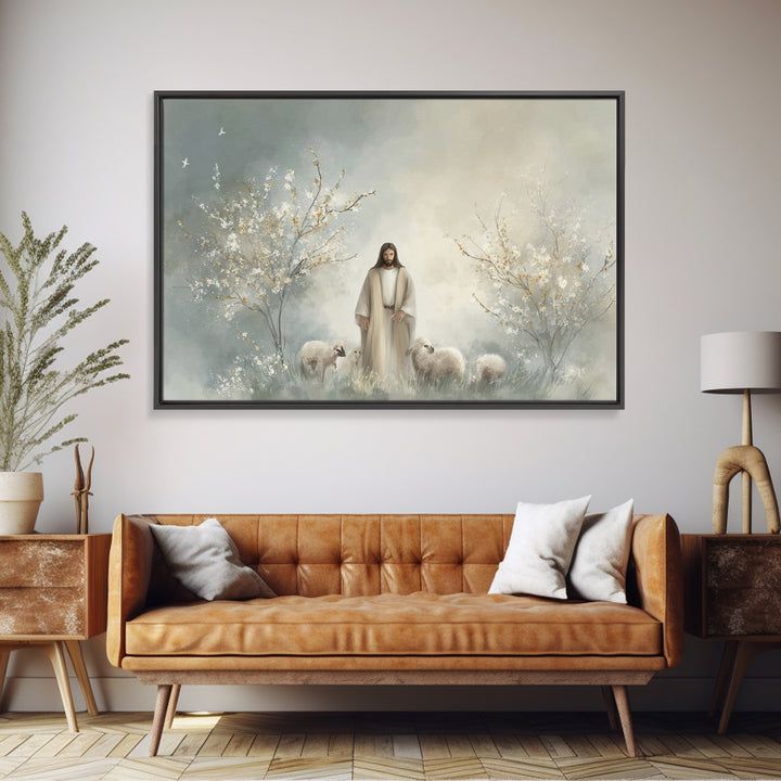 Blossoms Of Peace | Framed Canvas Print | Christian Wall Art | Jesus Painting | Christian Art Canvas | Modern Christian Painting | Christia