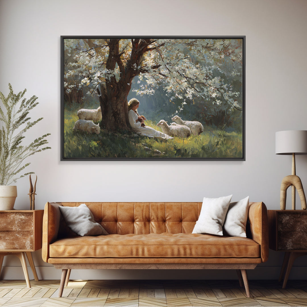 Shaded Grace | Framed Canvas Print | Christian Art Canvas | Christian Wall Art | Subtle Christian Art | Jesus Painting | Christian Gift Ide