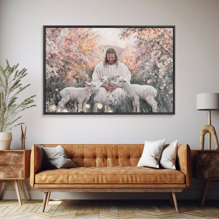Gentle Spring Light – Framed Canvas Print – Christian Art Canvas – Christian Wall Art – Jesus Painting – Christmas Art – Christian Decorati