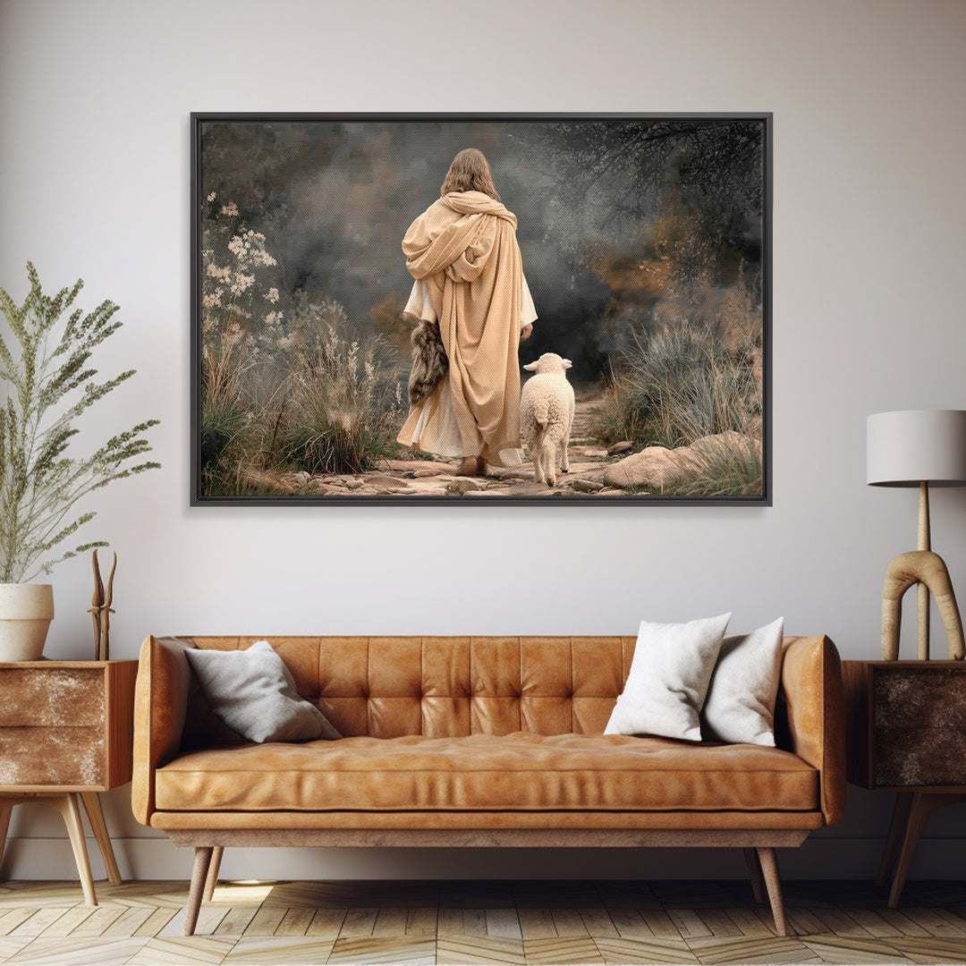 Faithful Journey Light – Framed Canvas Print – Christian Wall Art – Jesus Painting – Christian Christmas Art – Christian Art Canvas – Chris