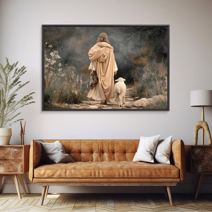 Faithful Journey Light – Framed Canvas Print – Christian Wall Art – Jesus Painting – Christian Christmas Art – Christian Art Canvas – Chris