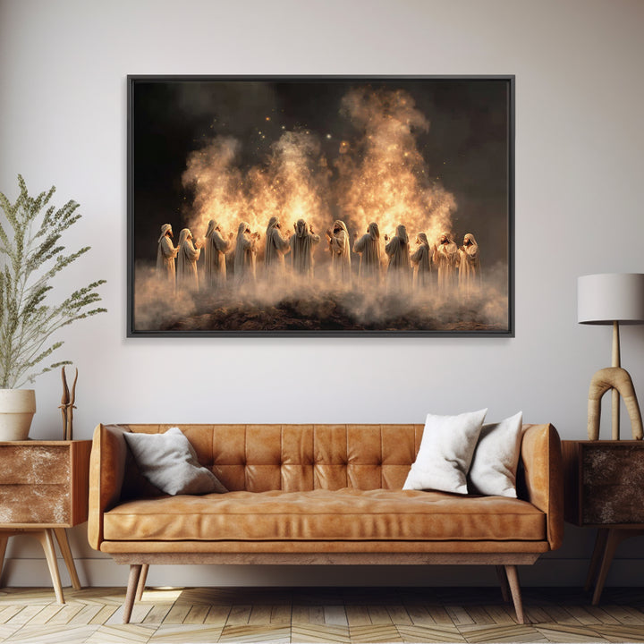 Tongues Of Glory – Framed Canvas Print – Christian Art Canvas – Christian Wall Art – Christian Christmas Art – Christian Art Gift – Christi