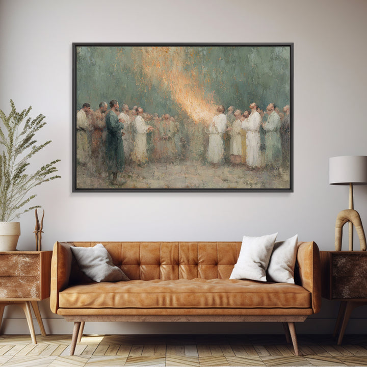Pentecost Rising Fire – Framed Canvas Print – Christian Christmas Art – Christian Wall Art – Christian Art Canvas – Christian Painting – Ch