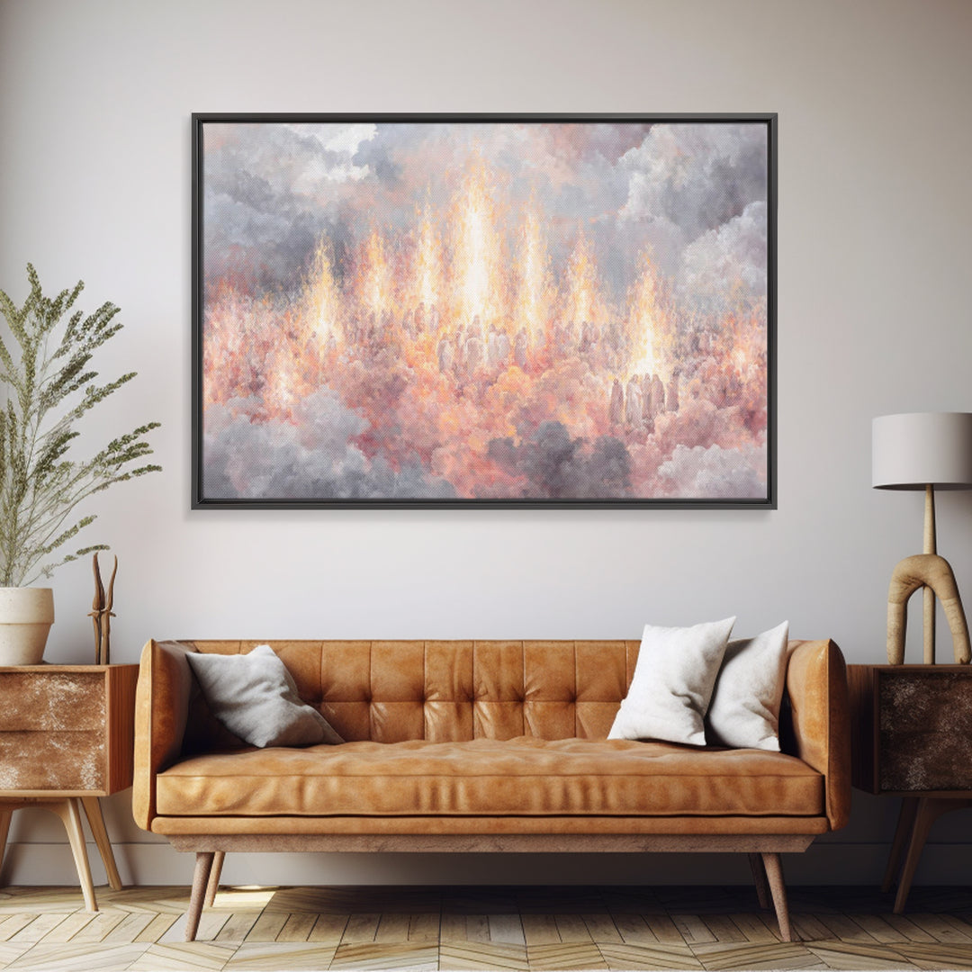 Heaven’s Living Flame – Framed Canvas Print – Christian Art Canvas – Christian Painting – Christian Wall Art – Christian Christmas Art – Ch