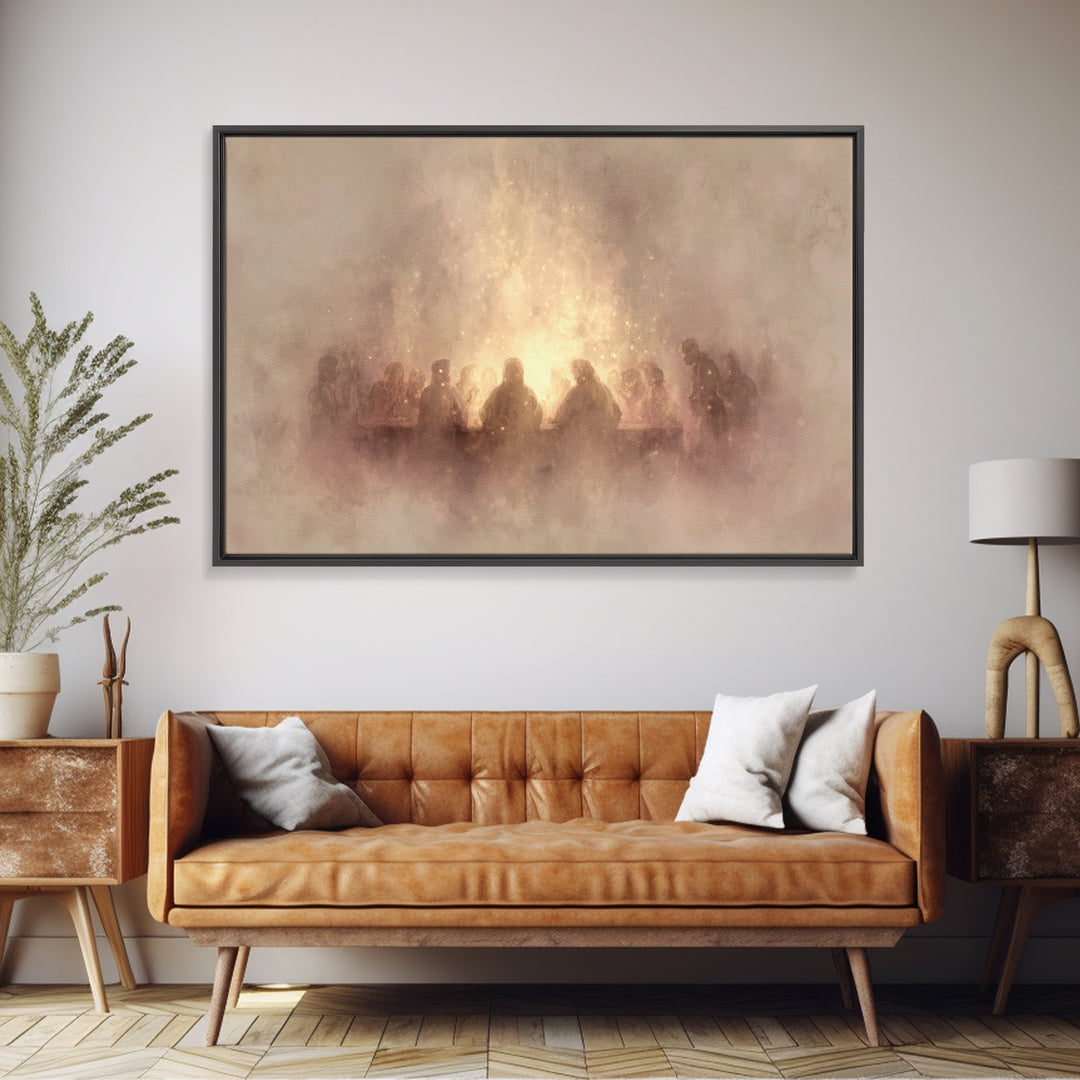 Upper Room Light – Framed Canvas Print – Christian Art Canvas – Christian Wall Art – Christian Christmas Art – Christian Painting – Christi